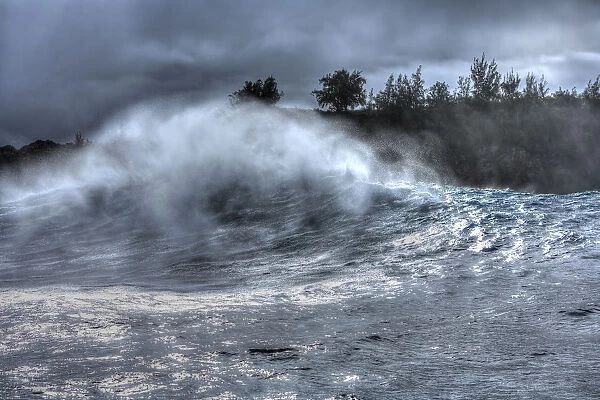 Giant wave breaking near Jaws North Shore of Maui, Hawaii, USA
