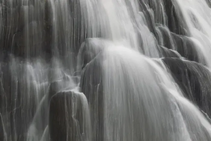 Framed Print : Gibbon Falls in winter in Yellowstone National Park, Wyoming, USA
