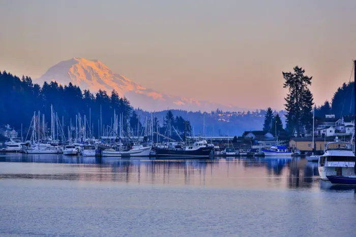 Framed Print : Gig Harbor, Washington State, USA. Marina Framed Print : Gig Harbor, Washington State, USA. Marina