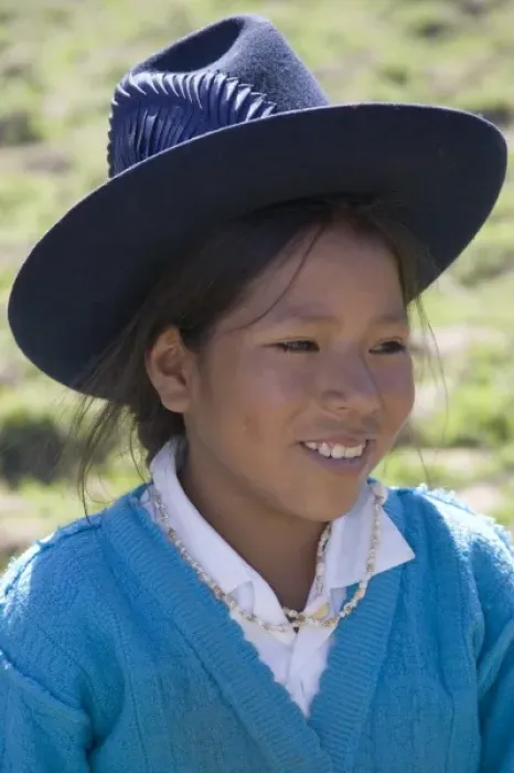 Framed Print : Girl (13 years) in traditional dress, Vicos, Peru. (MR)