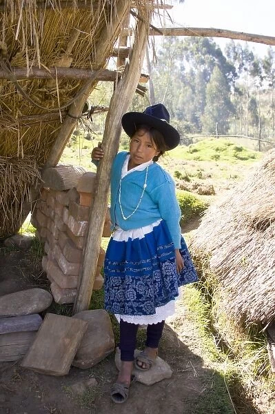 Girl (13 years) in traditional dress, Vicos, Peru. (MR)