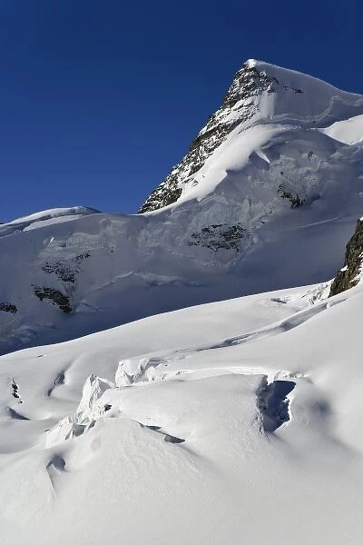 Glacier high in the Alps from Klein Matterhorn, near Zermatt, Switzerland