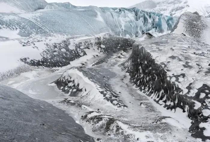 Framed Print : Glacier Skaftafelljoekull in the Vatnajoekull NP during winter. europe, northern europe