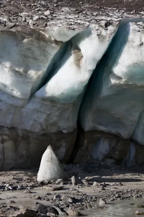 Framed Print : Glacier snout of Schlatenkees. The ice shows layers, shearmarks and moraine debris Framed Print : Glacier snout of Schlatenkees. The ice shows layers, shearmarks and moraine debris