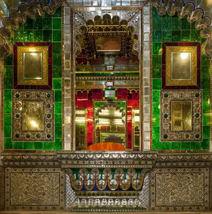 Framed Print : Glass and Tile mosaic. City Palace. Shiw Nivas Palace. Udaipur Rajasthan. India Framed Print : Glass and Tile mosaic. City Palace. Shiw Nivas Palace. Udaipur Rajasthan. India