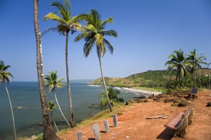 Framed Print : Goa, India. Big and Little Vagator beaches