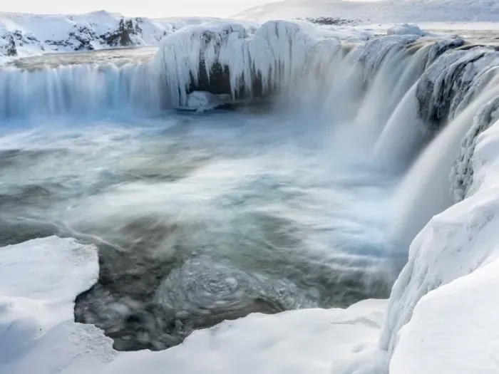Framed Print : Godafoss one of the iconic waterfalls of Iceland during winter. europe, northern europe
