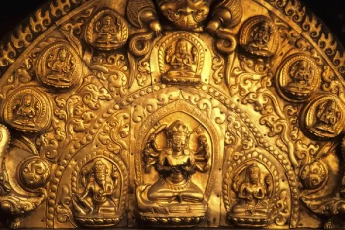 Framed Print : Gold sculpture artwork in Bali Indonesia Framed Print : Gold sculpture artwork in Bali Indonesia