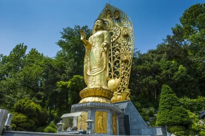Framed Print : Golden buddha in the Unesco world heritage sight the fortress of Suwon, South Korea Framed Print : Golden buddha in the Unesco world heritage sight the fortress of Suwon, South Korea