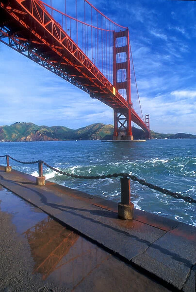 The Golden Gate bridge and the entrance to San Francisco Bay, Califonria