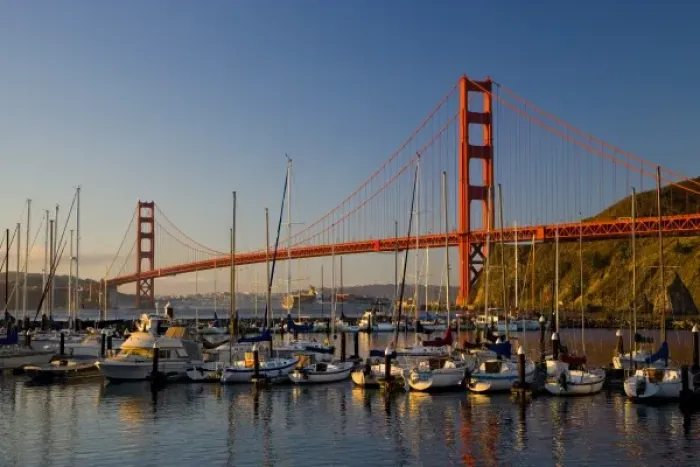 Framed Print : Golden Gate Bridge and San Francisco California from Horseshoe Cove and Presidio Framed Print : Golden Gate Bridge and San Francisco California from Horseshoe Cove and Presidio