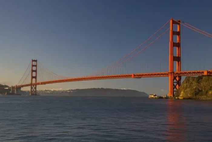 Framed Print : Golden Gate Bridge and San Francisco California from Horseshoe Cove and Presidio