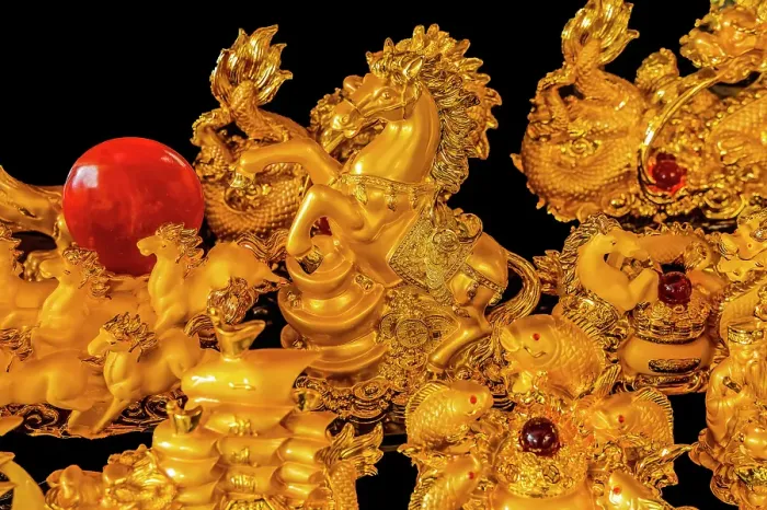 Framed Print : Golden statues, Wat Ratchanatdaram, Bangkok, Thailand Framed Print : Golden statues, Wat Ratchanatdaram, Bangkok, Thailand