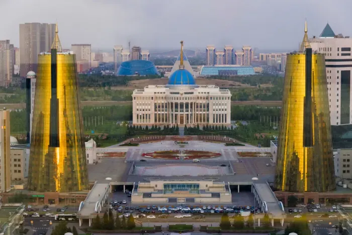 Framed Print : Golden Towers and Ak Orda Presidential Palace in the middle, Astana, Kazakhstan Framed Print : Golden Towers and Ak Orda Presidential Palace in the middle, Astana, Kazakhstan