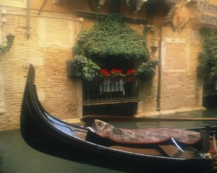 Framed Print : Gondola and Restaurant Framed Print : Gondola and Restaurant