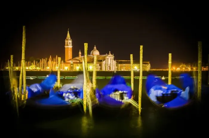Framed Print : Gondolas and San Giorgio Maggiore church at night, Piazza San Marco (St. Marks Square) Framed Print : Gondolas and San Giorgio Maggiore church at night, Piazza San Marco (St. Marks Square)