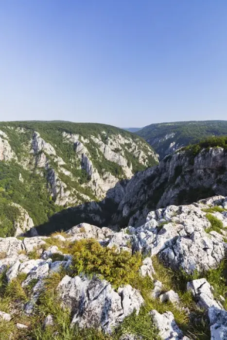 Framed Print : The gorge of Zadiel in the slovak karst. The gorge was created by the collapsing of several caves Framed Print : The gorge of Zadiel in the slovak karst. The gorge was created by the collapsing of several caves