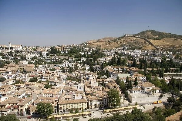 Granada, Spain. The views of Granada as seen from the La Alhambra