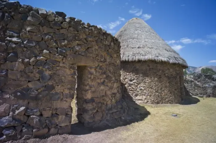 Framed Print : Granary at archeological site of Inca city, at Raqchi, Cusco, Peru