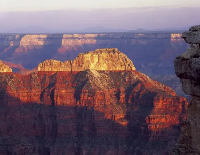 Framed Print : Grand Canyon National Park, Arizona, USA. Mencius Temple at sunset. View from near Point Sublime