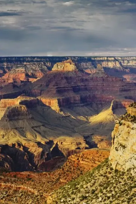 Framed Print : Grand Canyon from the south rim at sunset, Grand Canyon National Park, Arizona