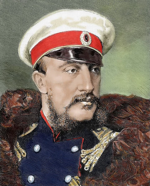 Grand Duke Konstantin Nikolayevich of Russia (1827-1892). Colored engraving