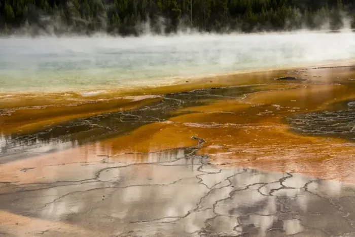 Framed Print : Grand Prismatic Spring; Middle Geyser Basin; Yellowstone National Park; Wyoming; USA