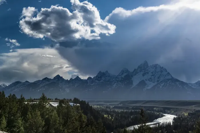 Framed Print : Grand Teton National Park, Wyoming: Dramatic sky at Snake River Overlook Framed Print : Grand Teton National Park, Wyoming: Dramatic sky at Snake River Overlook