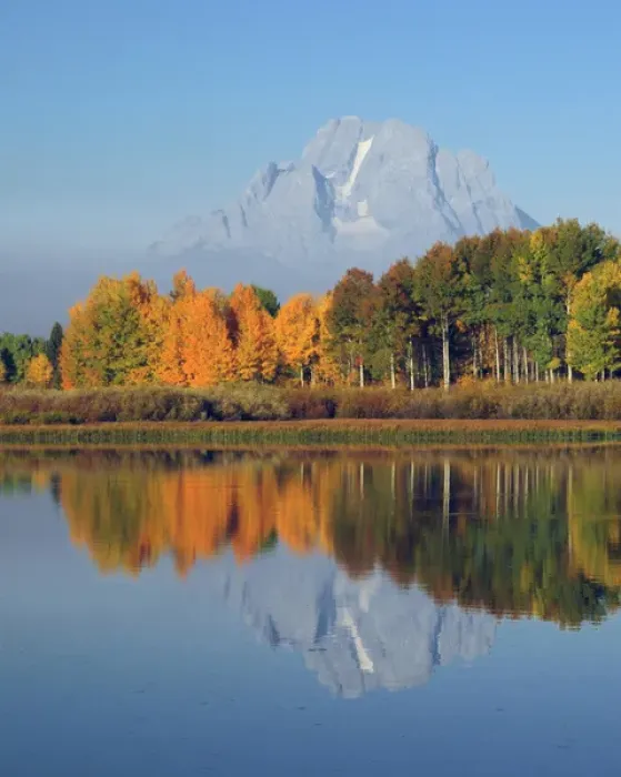 Framed Print : Grand Tetons in Autumn from the Oxbow, Grand Teton National Park, Wyoming, USA