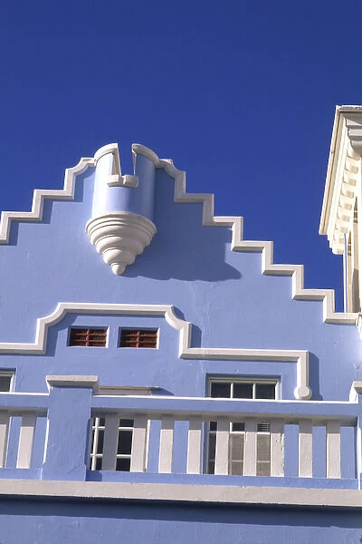 Graphic angle of the famous colorful pastel architecture in Hamilton Bermuda