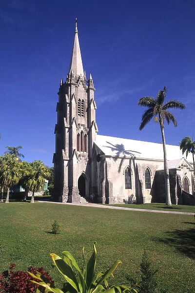 Graphic angle of famous St Marks Anglican Church in Hamilton Bermuda