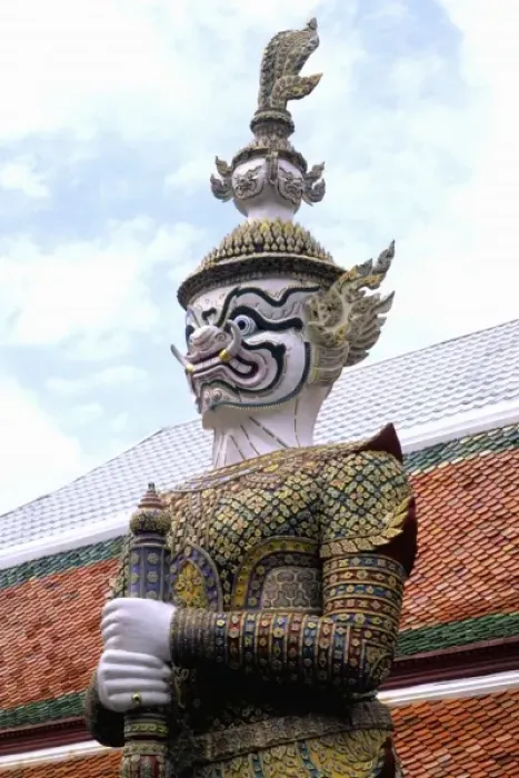 Framed Print : Graphic close-up of statue at Emerald Palace in Grand Palace in Bangkok Thailand Framed Print : Graphic close-up of statue at Emerald Palace in Grand Palace in Bangkok Thailand