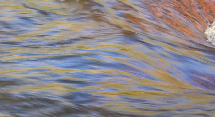 Framed Print : Graphic reflections on river surface, Lower Deschutes River, Central Oregon, USA