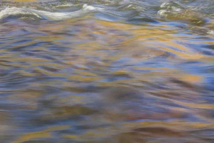 Framed Print : Graphic reflections on river surface, Lower Deschutes River, Central Oregon, USA