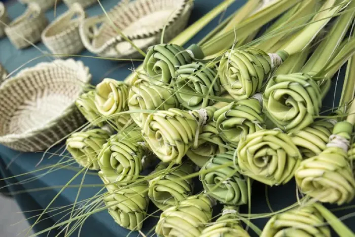 Framed Print : Grass woven roses for sale at market, Charleston, South Carolina. USA Framed Print : Grass woven roses for sale at market, Charleston, South Carolina. USA