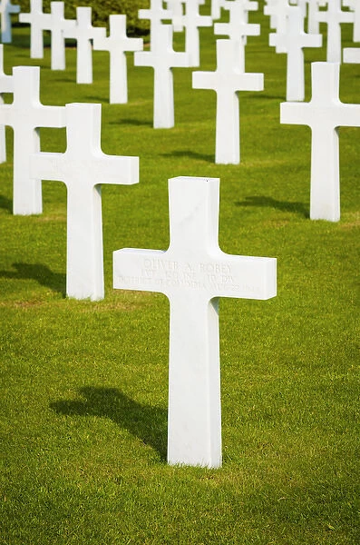 Graves at the American Cemetery, Omaha Beach, Colleville-sur-Mer, Normandy, France