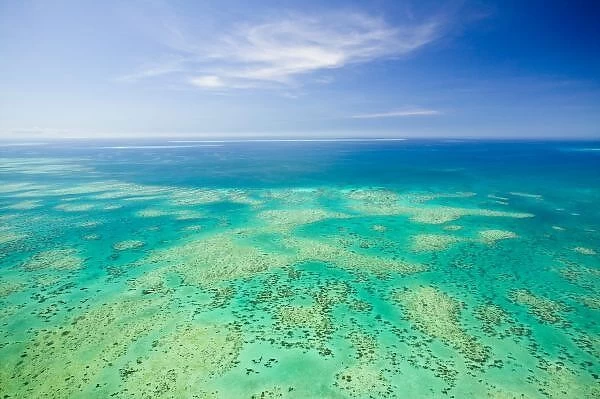 The Great Barrier Reef, aerial view of Green Island, Cairns Area, North Coast, Queensland