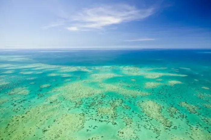 Framed Print : The Great Barrier Reef, aerial view of Green Island, Cairns Area, North Coast, Queensland