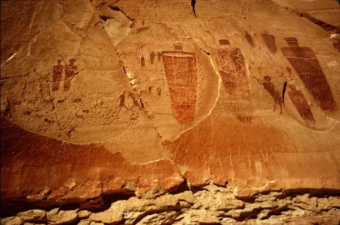 Framed Print : Great Gallery Close-up of large figure pictographs, Horseshoe Canyon, Canyonlands Framed Print : Great Gallery Close-up of large figure pictographs, Horseshoe Canyon, Canyonlands