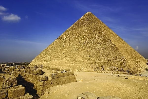 The Great Pyramid of Giza, built for the Fourth dynasty Egyptian pharaoh, Khufu or Cheops