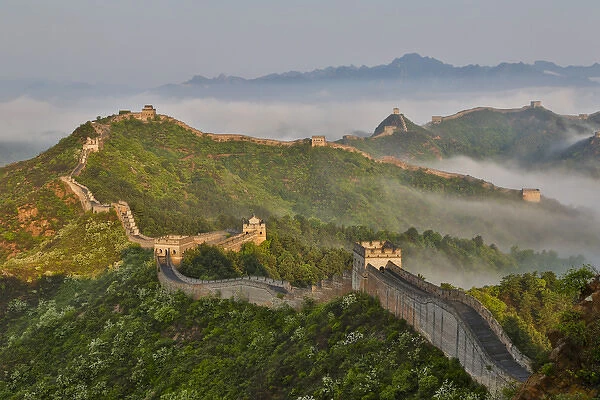 The Great Wall of China Foggy Morning Jinshanling, China