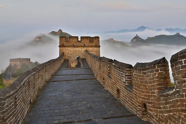The Great Wall of China Foggy Morning Jinshanling, China