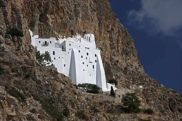 Greece, Amorgos. Hozoviotissa Greek Orthodox Monastery, dating from the eleventh century