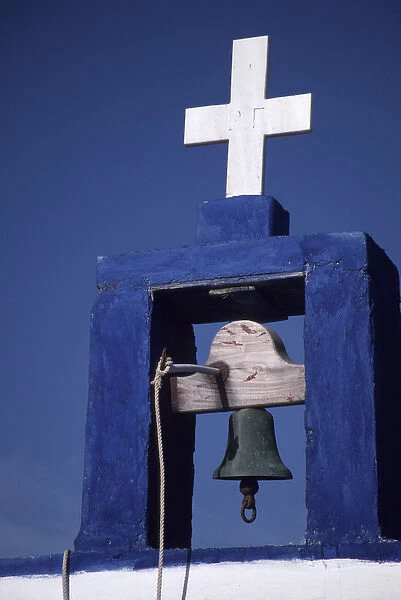 Greece, Arki, Marathi Church bell and cross