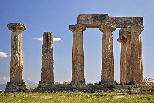 Greece, Corinth. Ruins of Temple of Apollo. Credit as: Dennis Flaherty  /  Jaynes Gallery  / 