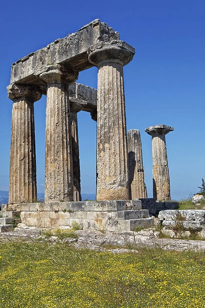 Greece, Corinth. Ruins of Temple of Apollo. Credit as: Dennis Flaherty  /  Jaynes Gallery  / 