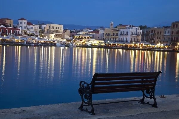 Greece, Crete, Chania, old harbor and its tourist activity