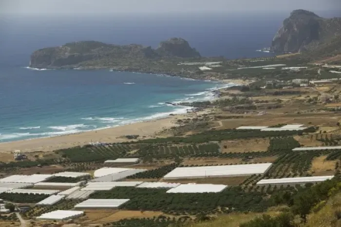 Framed Print : GREECE, CRETE, Hania Province, Falasarna: Greenhouses on the Western Crete Coast Framed Print : GREECE, CRETE, Hania Province, Falasarna: Greenhouses on the Western Crete Coast
