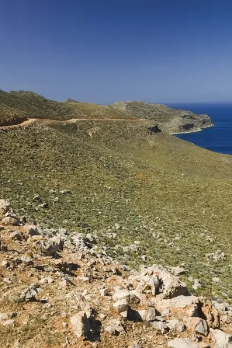 Framed Print : GREECE, CRETE, Hania Province, Gramvousa Peninsula: The road to Balos Beach Framed Print : GREECE, CRETE, Hania Province, Gramvousa Peninsula: The road to Balos Beach