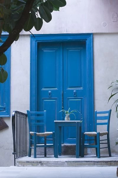 GREECE, CRETE, Hania Province, Hania: Venetian Quarter, Blue Door